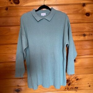 Vintage Soft Blue Knit Sweater 100% cotton
